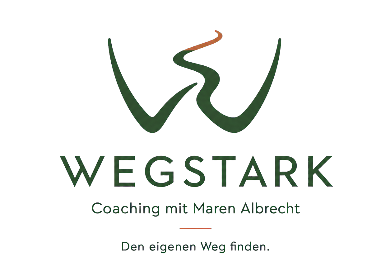 WEGSTARK – Logo mit einem geschwungenen Weg